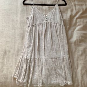 Floral cream colored peplum dress